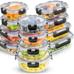 JoyJolt 24pc Borosilicate Glass Storage Containers with Lids | 12 Airtight/Freezer Safe Food Storage Containers for Pantry and Kitchen | Meal Prep Container for Lunch | Glass Tupperware Set