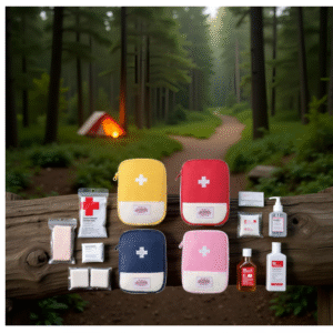 4 Pcs Travel First Aid Pouch,Empty Mini First Aid Pouch, Portable Outdoor First Aid Medical Rescue Bag Multi-Function Emergency Medicine Storage Organizer Bag Health and Household Supplies (Small)
