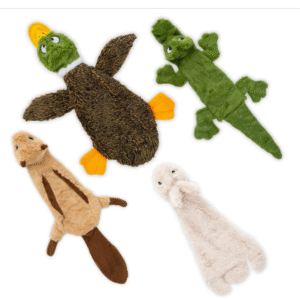Best Pet Supplies Squeaky Dog Toys with Soft Durable Fabric for Small, Medium and Large Pets Interactive Toy for Indoor Play, Supports Active Biting and Play - 4 Figures, Small